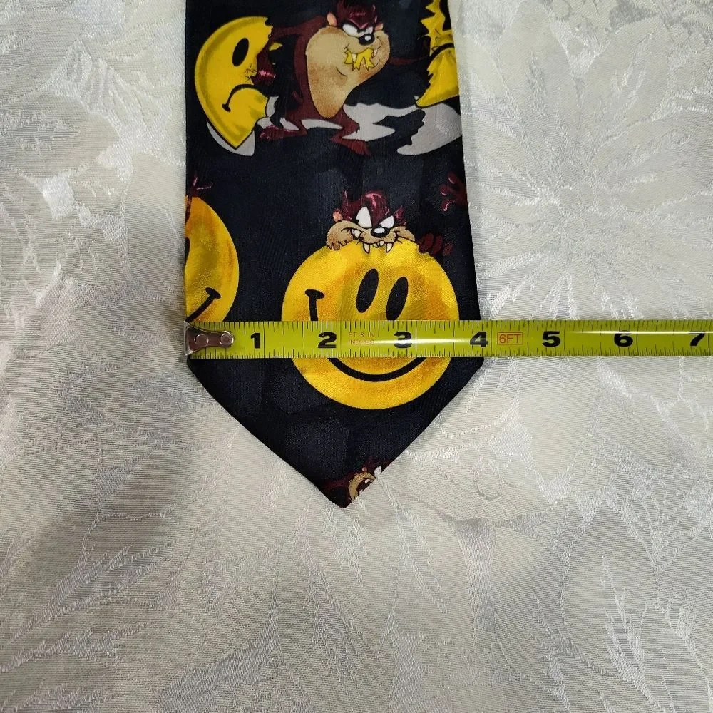 Vintage Looney Tunes Mania Taz Happy Face Necktie Warner Bros 1996 Standard 59x4